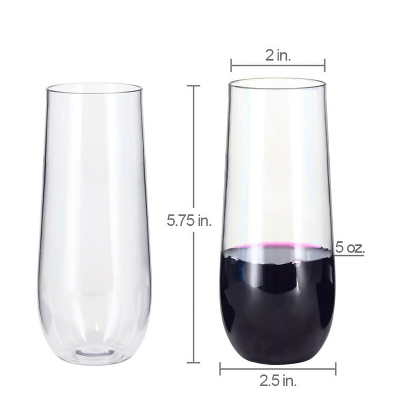10-Ounce Clear Plastic Champagne Flutes