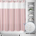 thumbnail image 2 of No Hook Shower Curtain, Red Striped Shower Curtains for Bathroom with See Through Top Window, Red White Stripes Farmhouse Waterproof & Washable Bath Curtain 66"x72", 2 of 9
