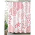 thumbnail image 2 of Boanket Polyester Fabric Coastal Pink Shower Curtain, Ocean Coral Starfish Shell Modern Sea Waterproof Bathtub Curtain Bathroom Decor Set with Hooks 36 x 72 Inches,, 2 of 6