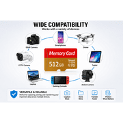 512GB Micro SD Card Flash Memory Card with Adapter