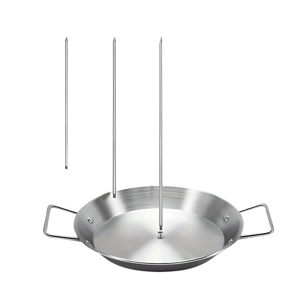 ZJDOAK - Brocheta vertical de acero inoxidable, soporte brasileño con 3 pinchos extraíbles para tacos al pastor, shawarma, kebabs, horno ahumador y barbacoa