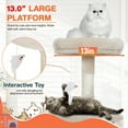 thumbnail image 6 of BestPet Cat Tree 37" Tall Cat Tower Kitten with Scratching Posts and Perches Indoor Activity Center for Cats (Beige), 6 of 7