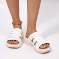 thumbnail image 3 of Rexoro Women Breathable Knit Slippers Lightweight Non-Slip Sandals Slip On Shoes Indoor Outdoor Summer Casual Daily Wear White 6, 3 of 6