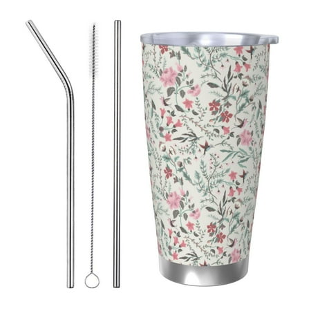 

Matuu Fairy Floral for 20oz Durable Thermal Cups Keep Drinks Cold and Hot Insulated Car Mug with Lid-Straw Three-piece Set