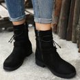 thumbnail image 3 of Women Buckle Decor Tie Side Faux Suede Boots Casual Single Boots Ladies Shoes Short Boots X Boots, 3 of 12