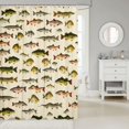 thumbnail image 2 of Manfei Hippie Freshwater Fish Shower Curtain 72Wx72L, Wildlife Bathroom Curtain, Cream, 2 of 5