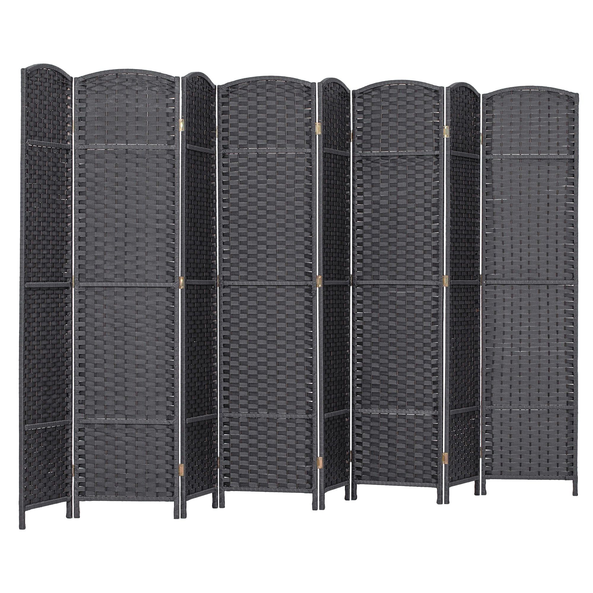 HOMCOM Room Divider, 8 Panel Folding Privacy Screen, 5.6' Tall Freestanding Partition for Home Office, Bedroom, Charcoal Gray