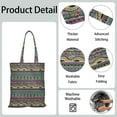 thumbnail image 5 of Boho Chic Tribal Canvas Shopping Bag – Ink Style Reusable Handbag, 5 of 5