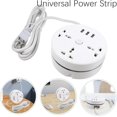 thumbnail image 3 of Universal Power Strip 5.9/9.2ft, Retractable Power Strip with 3 Outlets 3 USB Ports, Right Wrapped Around Extension Cord for Office,Travel, Hotels, Dormitory (1 pcs 9.2ft), 3 of 7