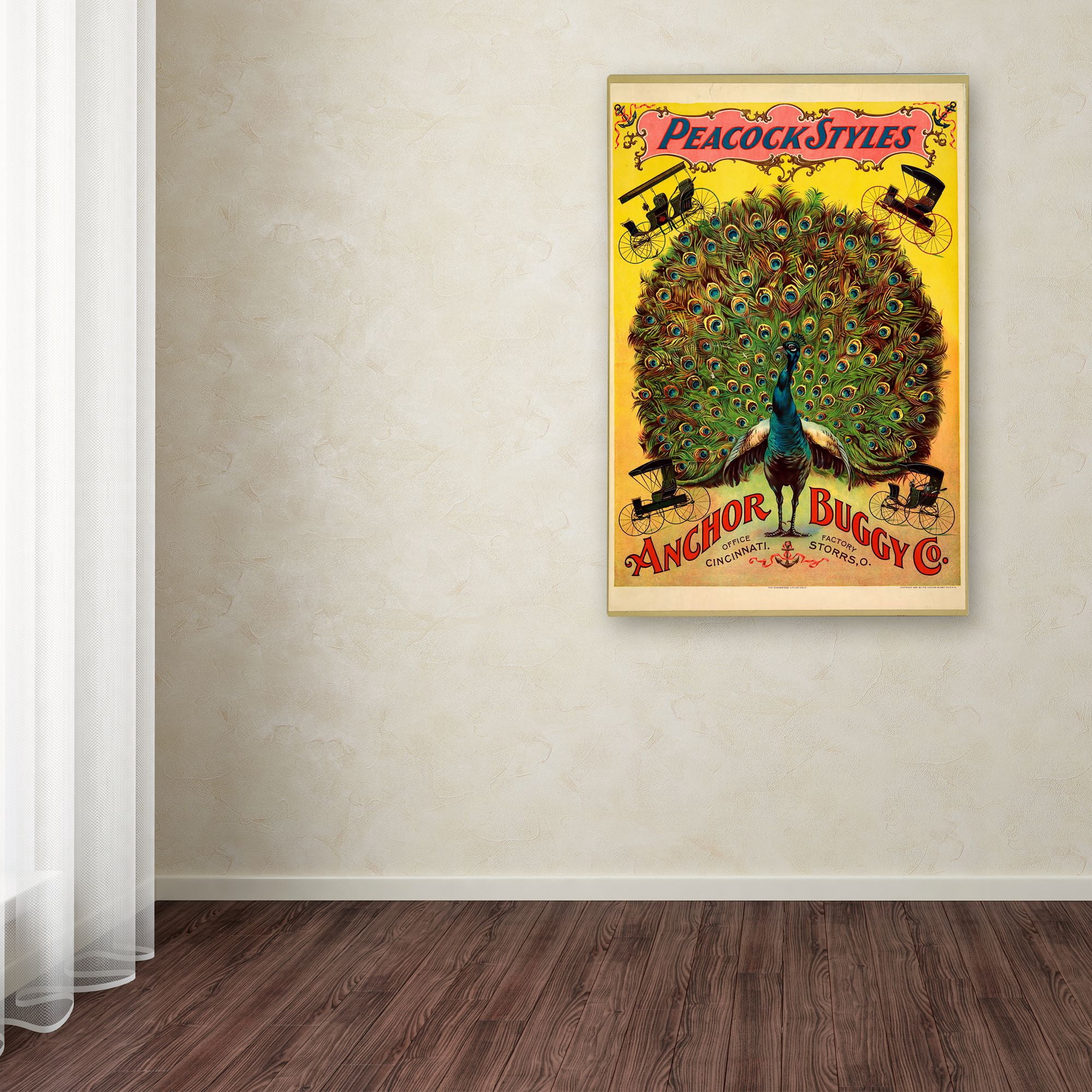 Trademark Fine Art 'Peacock Buggy' Canvas Art by Vintage Apple Collection