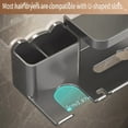 thumbnail image 5 of No-Drill Wall-Mounted Hair Dryer Holder with Storage Shelf - Durable Plastic Bathroom Organizer for Hair Dryers, Towels & Toiletries - Space-Saving Modern Design for Clutter-Free, 5 of 10
