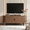 Walnut, variant on ROGALIS 63 Inch TV Stand with Sleek Sliding Doors, Built-in Power Outlet, Compatible with TVs up to 70 Inches, Media Console for living rooms, Black