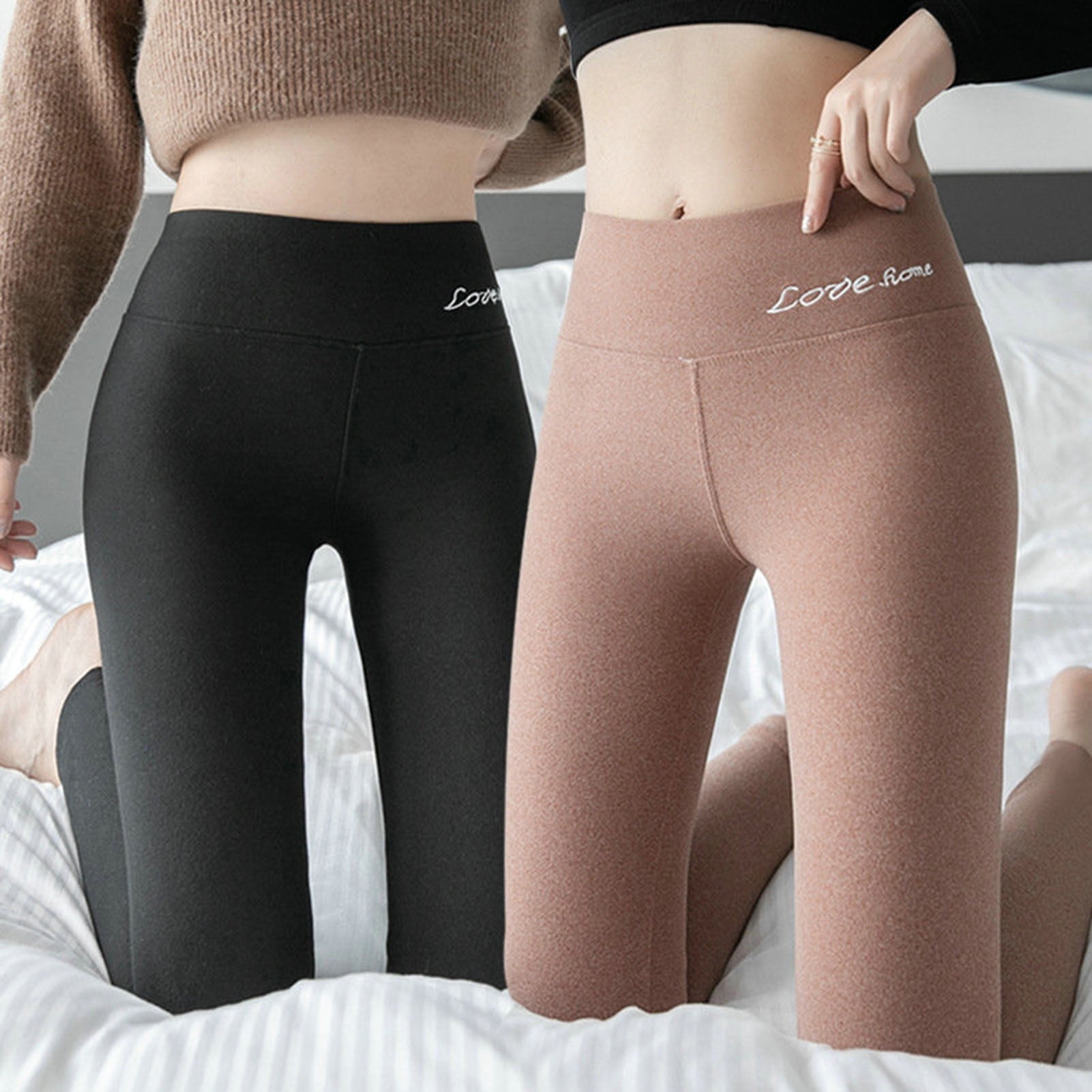 Women Winter Thermal Tights Solid Comfortable Leggings Fleece Lined Velvet  Keep Warm Pants High Waist Stretchy Plus Size Legging - AliExpress