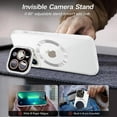 thumbnail image 4 of for iPhone 13 Pro Max Case, [Compatible with MagSafe] [Built-in Camera Cover Stand] Shockproof Plating Edges, Clear Protective Magnetic Transparent Phone Case for iPhone 13 Pro Max - Clear, 4 of 16