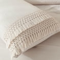 thumbnail image 2 of Move Over Beige Grey Macrame Tassel Pillowcases Queen, 100% Washed Microfiber Pillow Cover Set of 2, Boho Decor, No Filling, 2 of 5