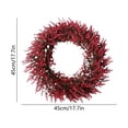 thumbnail image 3 of 18 Inch Artificial Red Wheat Fall Wreath, Autumn Harvest Wreath for Front Door Porch Wall, Thanksgiving Halloween Indoor Covered Outdoor Home Decor, 3 of 6