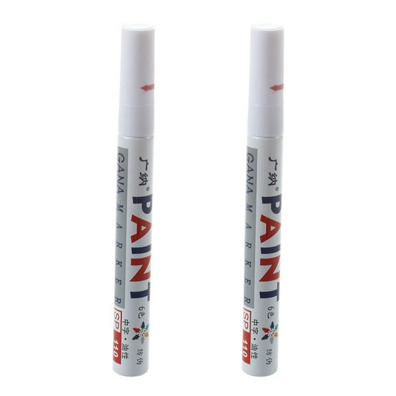 2x White Permanent Car Tyre Tire Metal Paint Pen Marker
