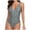 Gray, variant on Sakmal Blue Swimsuit Women Cheeky One Piece Tummy Control Swimsuits Solid Deep V-Neck Swimwear