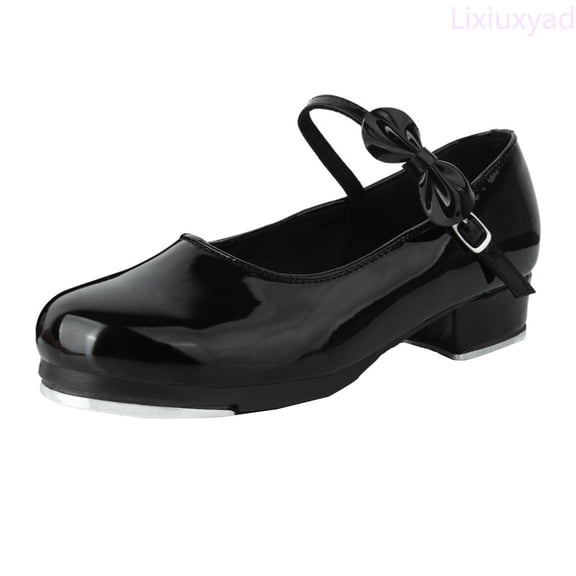 Lixiuxyad Girls Tap Shoes Toddler Dance Shoes PU Leather Easy Strap(Toddler/Little Kid/Big Kid) Girls Dress Shoes Sizes 11(Little Kid 4.5-5 Years)
