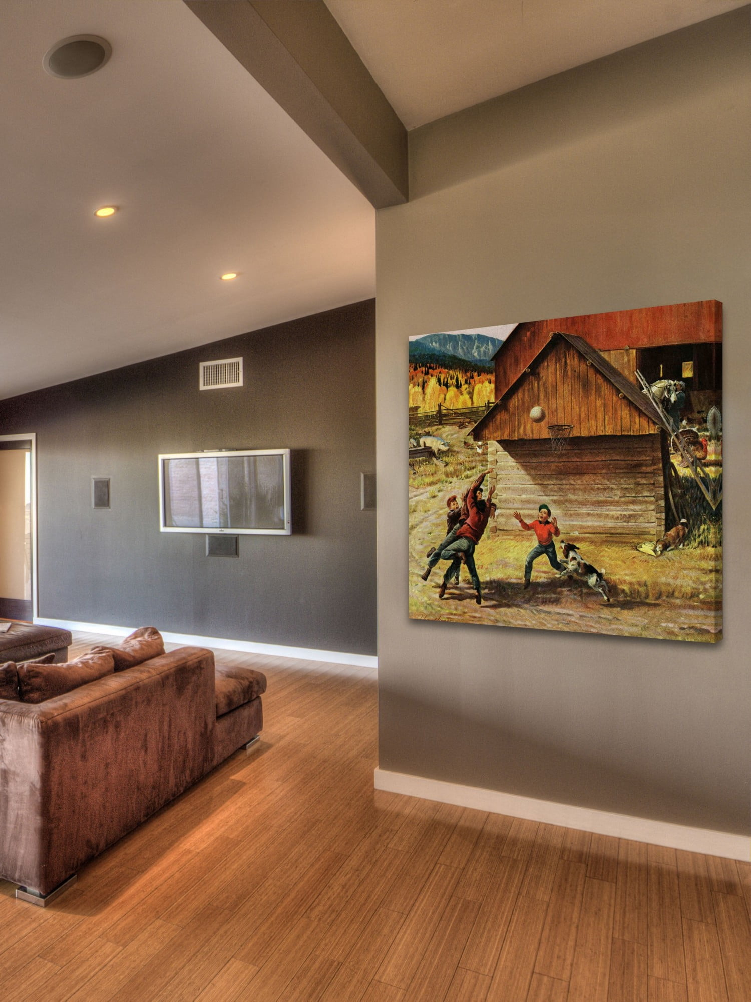 Marmont Hill Ranch Basketball by John Clymer Painting Print on Canvas