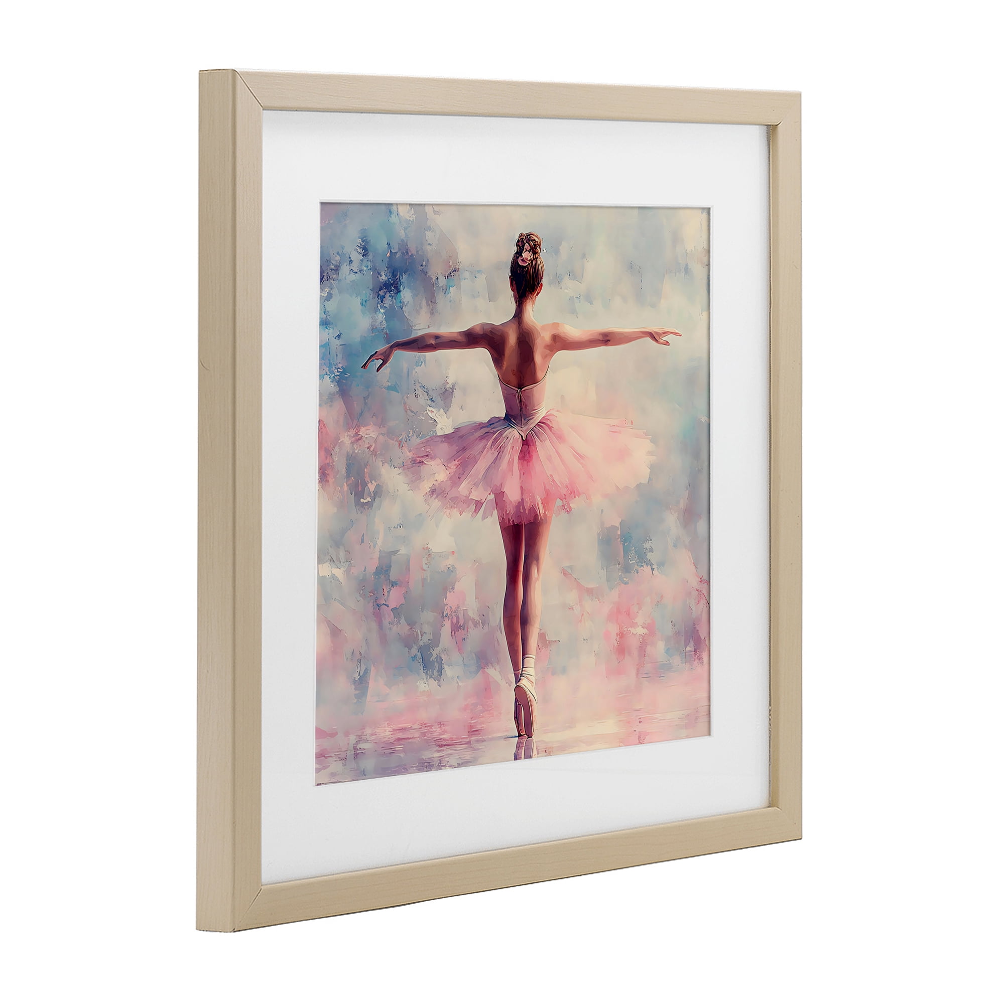 Stupell Industries Elegant Ballet Dancer in Motion Birch Framed Print Under Glass, design by Creative Studio