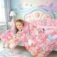 thumbnail image 4 of Manfei Colorful Axolotl 7-Piece Twin Bedding,Ocean Themed Animal Bedding Comforter Set,Pink Reversible, 4 of 7
