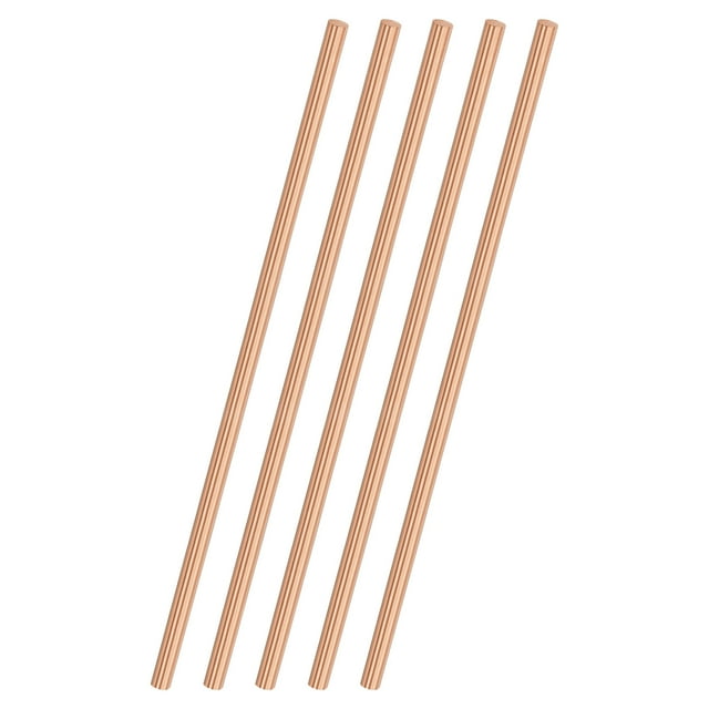 Uxcell 5-Pack Barra Redonda de Cobre 3mm x 100mm T2 Cobre