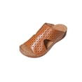 thumbnail image 2 of Wide Width Wedge Sandals for Women Orthopedic Peep Toe Hollow Slip On Slides Ladies Low Heel Comfy Cushioned Footbed Arch Support Slides Recovery Mules Casual Shoes for Outdoor Indoor Daily Wear, 2 of 5