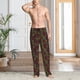 thumbnail image 2 of Balery Burgundy Peony Flowers Pantalones de pijama para hombre, pijama ultraligero, pantalón de descanso-Small, 2 of 6