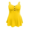 thumbnail image 6 of XIAONU Women Button Cami Tank Top Sleeveless Ruched Flared Hem Casual Blouse, 6 of 7
