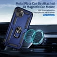 thumbnail image 4 of iPhone 14 Phone case 14 case for Women & Men,Full-Body Rugged Bumper Case with Built-in Magnetic Ring Stand for iPhone 14-Blue, 4 of 12