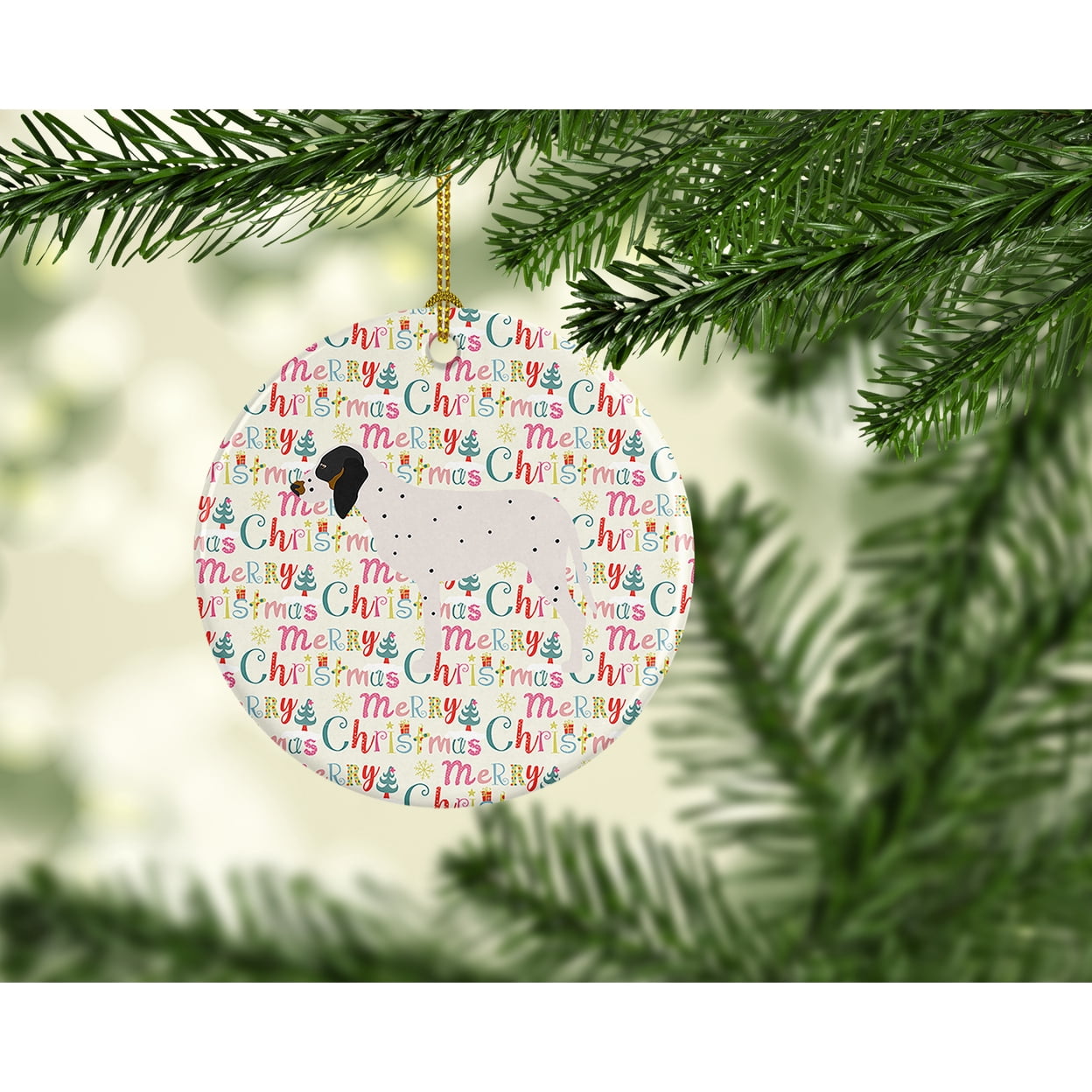 Gascon Saintongeois Merry Christmas Ceramic Ornament 2.8 in x 2.8 in