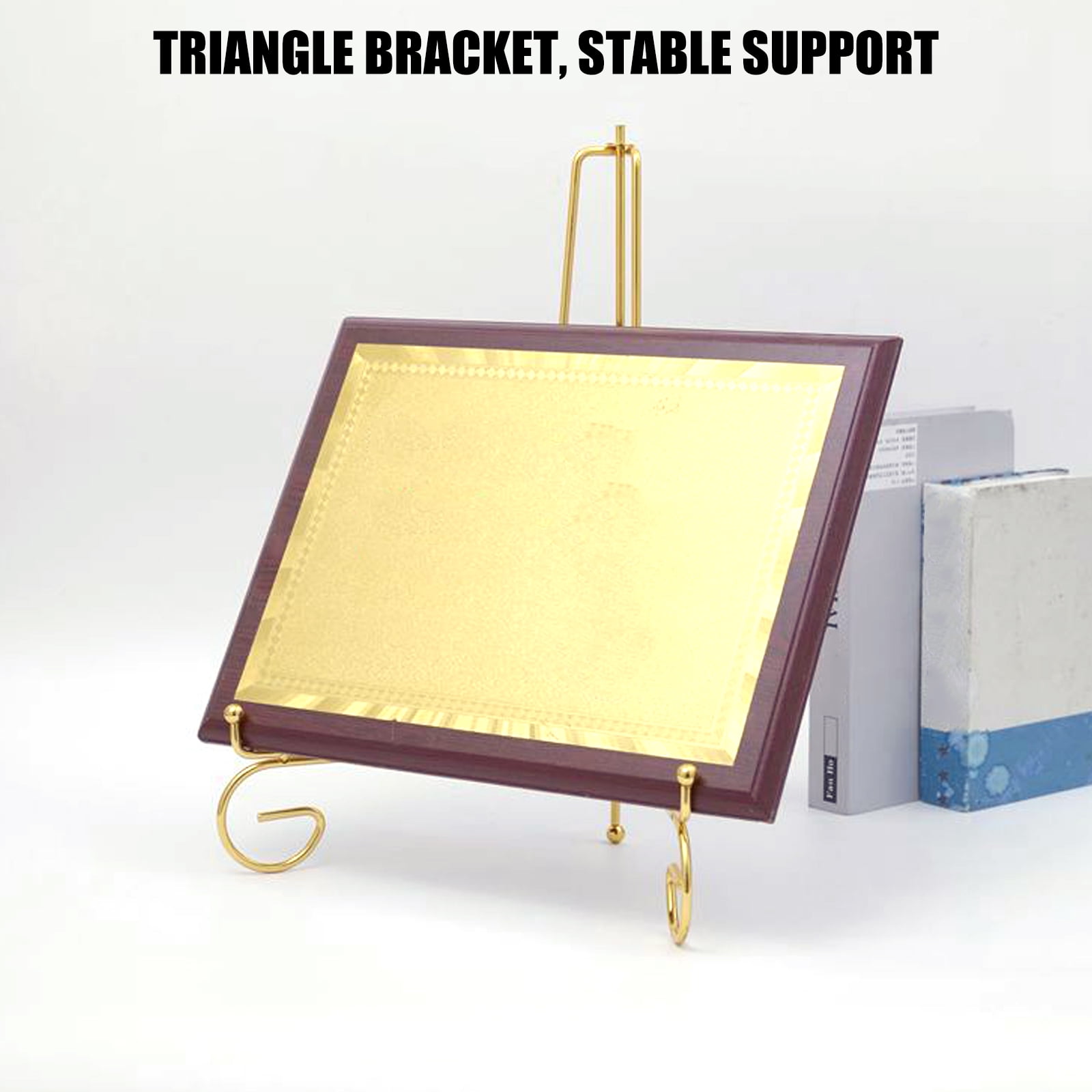 Effective Metal Plate Display Stands Elegant Storage Rack Portable Display Easels for Pictures, Plates and Artwork