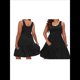 thumbnail image 2 of Vestidos de Verano para Mujer, de Gran Tamaño, con Hombros Descubiertos, Lisos, Sin Mangas, con Volantes en el Bajo, Vestidos Cortos con , Negro XXXL, 2 of 7