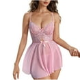 thumbnail image 2 of XWSHYW Lingerie for Women Set Sexy Solid Color Lace Babydoll Chemise Slim Fit Spaghetti Straps Sleeveless Pajamas Sexy Lingerie, 2 of 4