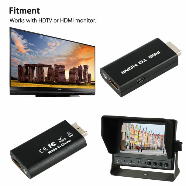 Video Av Adapter For Sony Playstation 2 Ps2 To Hdmi Converter W 3 5mm Audio Output For Hdtv Hdmi Monitor Walmart Com Walmart Com