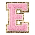 thumbnail image 2 of Cheers.US English Letter Iron On Repair Patches Alphabet Sewing Appliques Clothing Badges, with Gold Glitters Border, 2 of 7