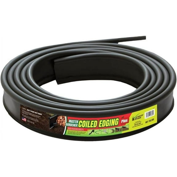 MASTER MARK Master Gardener PLUS Landscape Coiled Edging, Garden Border, Lawn Edging, Flower Bed Edging, Playground Edging
