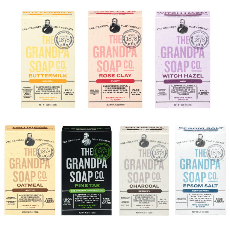 The Grandpa Soap Company Epsom Salt Soda Deep Cleanse Bar Soap 4.25 Oz Pack  of 3