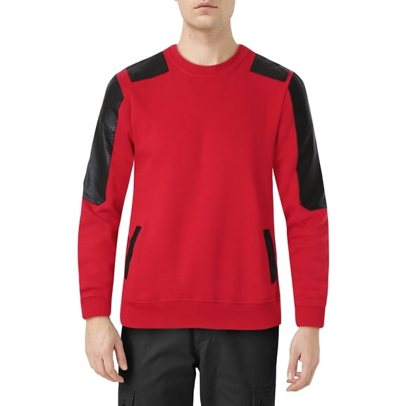 Ma Croix Mens Designer Faux Snake Skin Shoulder Pad Pullover Sweater