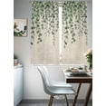 thumbnail image 4 of Green Eucalyptus Leaves Sheer Curtains 63 Inch Length 2 Panels Set, Summer Botanical Weeping Rustic Voile Window Treatment Rod Pocket Curtains Sheers Drapes for Bedroom/Living Room/Kitchen 52x"63"x2, 4 of 7