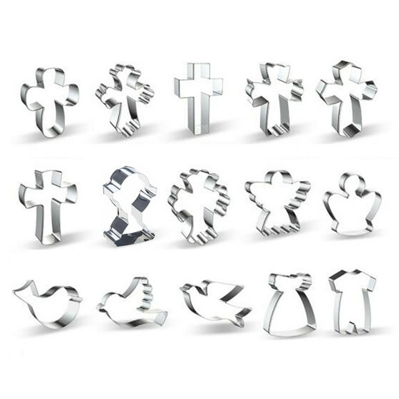 Set of 15 Stainless Steel Cookie Biscuit Cutter Cookie Molds Cookie Moulds Religious Gift for Baking Lover