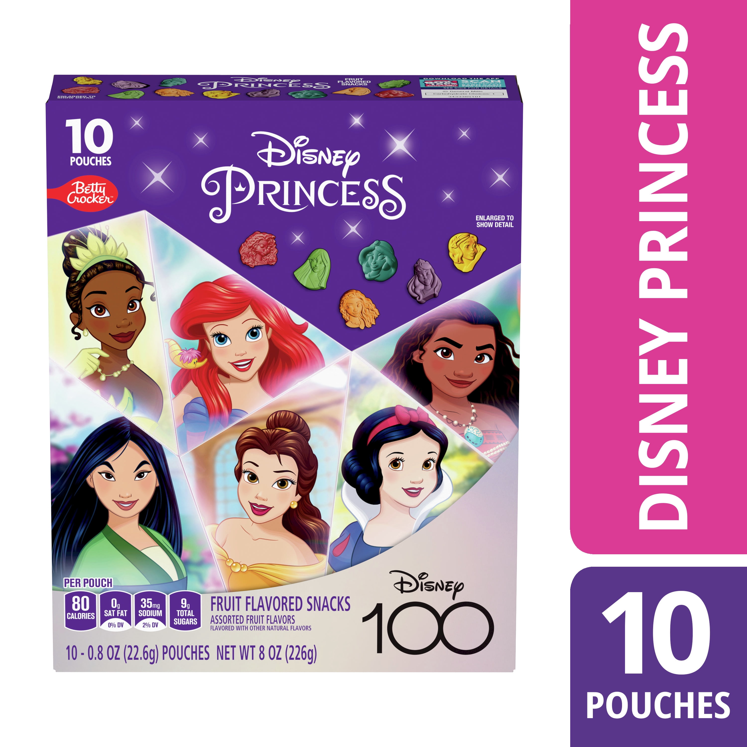 Disney Princess Fruit Flavored Snacks, Treat Pouches, 0.8 oz, 10 ct