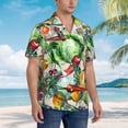 thumbnail image 2 of Lsque Vegan1 pattern Hawaiian Shirt for Men, Unisex Summer Beach Casual Short Sleeve Button Down Shirts-Medium, 2 of 9