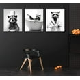 thumbnail image 4 of Cute Raccoon Bathroom Canvas Wall Art Funny Raccoon Prints Wall Decor Country Animal Pictures Fun Bathroom Modern Fun Bathroom Animal Painting Posters for Bathroom Toilet(Framed canvas), 4 of 6