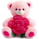 thumbnail image 1 of Teddy Bear Stuffed Animals Plush Bear Holding Rose Soft Plush Toy Valentine's Day, 30cm, Pink, 1 of 5