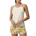 thumbnail image 2 of JULMCOMO Tankini Swimsuits for Women Sunflower Print Crew Neck Drawstring Sporty Bathing Suits Summer Vacation Two Piece Swimsuit Complexion 2XL, 2 of 6