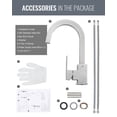 thumbnail image 7 of WOWOW Bar Sink Faucet, Bar Sink Faucet Single Hole, Stainless Steel Kitchen Bar Faucet with Single Handle for Kitchen Bathroom RV Restroom Sink, Brushed Nickel, 7 of 7
