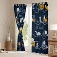 thumbnail image 3 of Erosebridal Construction Window Curtains 52"Wx63"L Dinosaur Curtains & Drapes Tractor Truck Blackout Curtains Cute Dino Excavator Cartoon Cars Window Treatments 2 Panels Navy Blue, 3 of 5