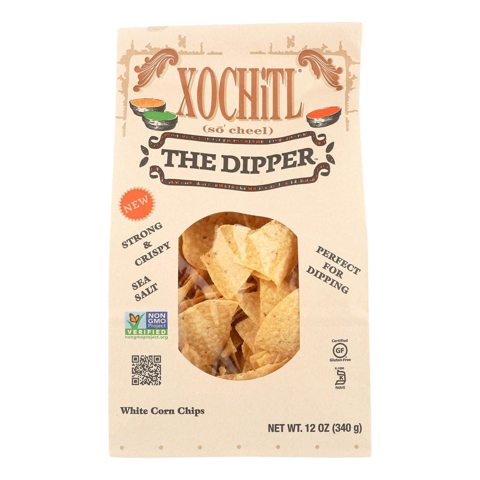 Xochitl White Corn Chips, Dipper, 12 oz (10 Bags)10